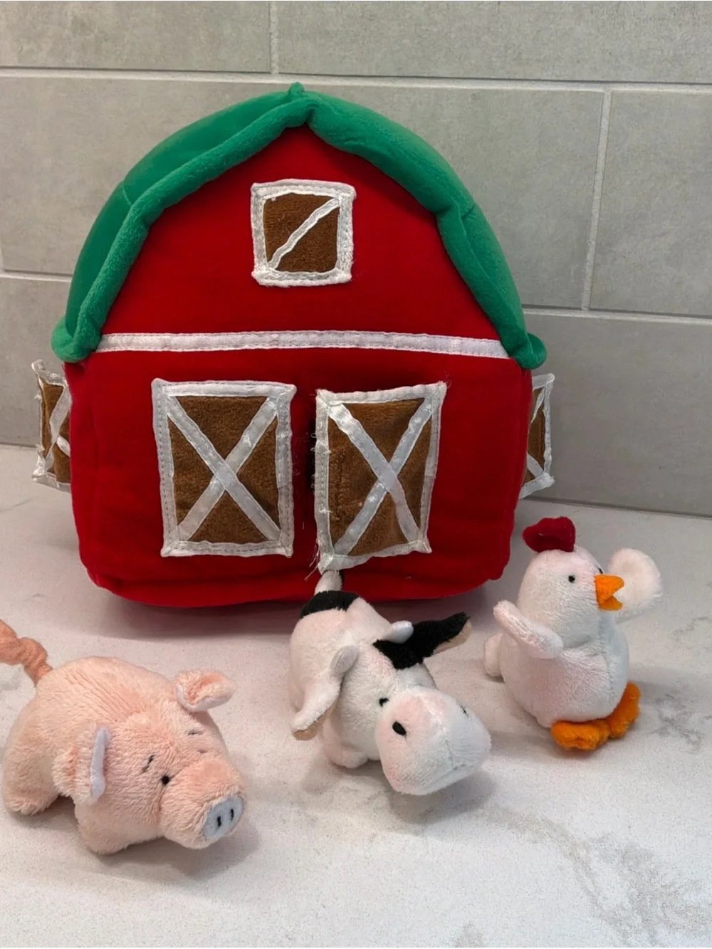 Baby Ganz Learn and Grow Happy Hill Farm 4 Piece Set Plush Used Cute